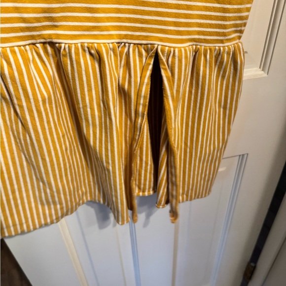 Saylor Doris Tie Midi Dress Mellow Yellow Striped Dress Stretch Size XL EUC - Picture 8 of 8